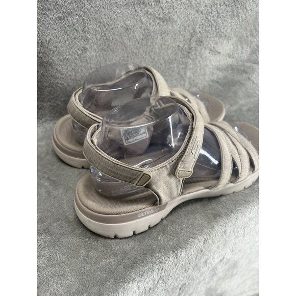 Skechers Women’s 10 The Go Flex Finest Strappy Sandals Beige Adjustable Cushion - Picture 4 of 8